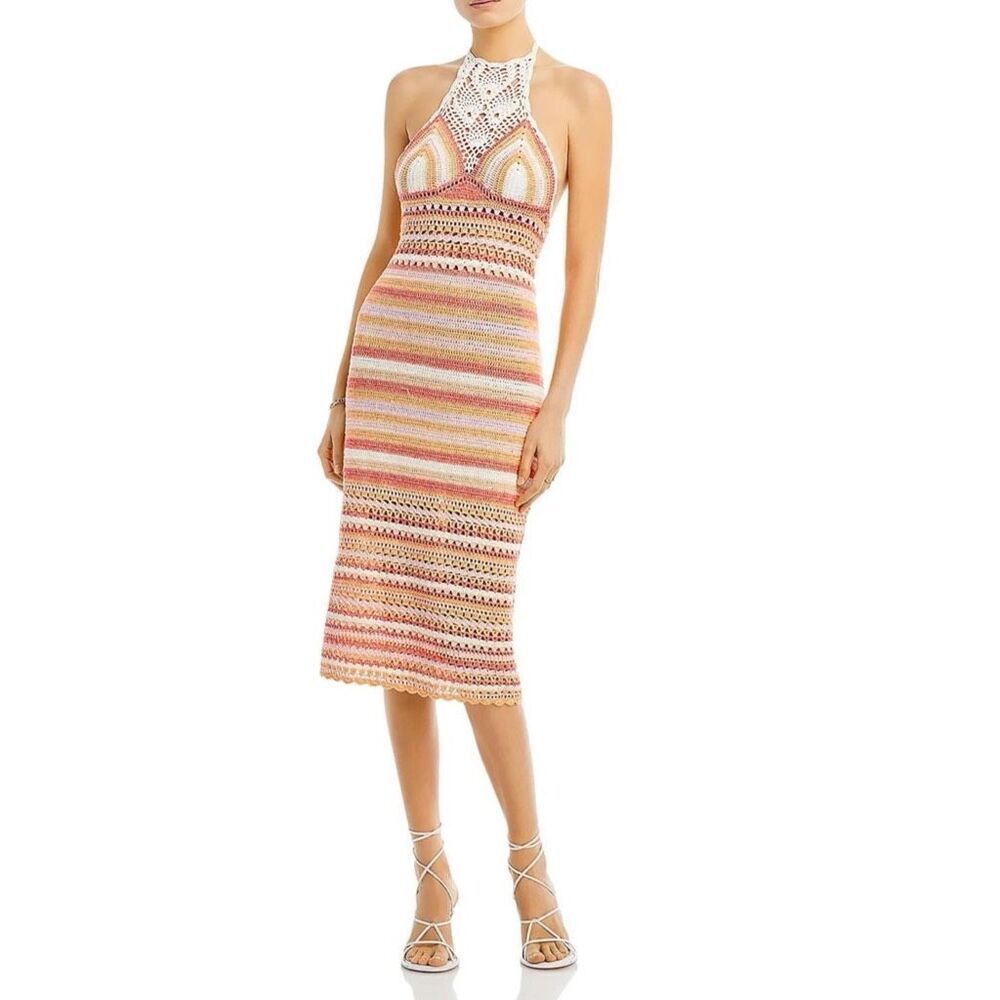 NWT Ramy Brook women “Amal” crochet Midi Dress  Multi colored,  Size XS